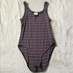Striped tank top body suit
